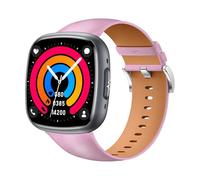 Knauermann NEO 2 (2025) - Nero rettangolare - Orologio Salute Smartwatch - ECG - Funzione HRV - BT Bluetooth - apnea notturna - pressione sanguigna - Cinturino in pelle bovina rosa, Höhe: 42mm;