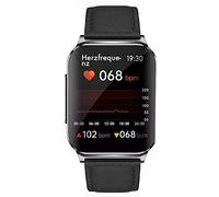 Knauermann Pro 2 Plus (2023) - Health Watch Smartwatch, argento, Lederfaser, Nero