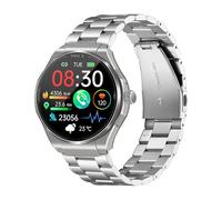 Knauermann PRO 3 (2024) Argento - Orologio sanitario smartwatch con funzione telefonica - ECG + HRV e funzione SOS - display AMOLED BT Bluetooth - apnea notturna - cinturino in titanio nero, 14 - 24,