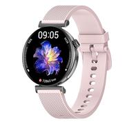 Knauermann PRO 3 Mini (2024) Black - Orologio Smartwatch con funzione telefonica, ECG + HRV e funzione SOS, display AMOLED, Bluetooth BT - Apnea notturna - Cinturino in silicone rosa, 14-24, rotondo,