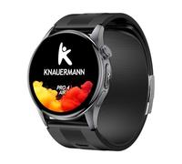 Knauermann PRO 4 Air (2026) Smartwatch e fitness tracker donna uomo, AMOLED Always-On, IP66, Bluetooth 5.3, batteria fino a 25 giorni, Android e iOS, nero, rotondo, cinturino in silicone