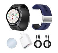 Knauermann PRO 4 Air (2026) Smartwatch e fitness tracker donna uomo, AMOLED Always-On, IP66, Bluetooth 5.3, batteria fino a 25 giorni, Android e iOS, nero, rotondo, pacchetto premium