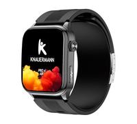 Knauermann PRO 4 Air (2026) Smartwatch & Fitness Tracker Donna Uomo, AMOLED Always-On, IP66, Bluetooth 5.3, Batteria fino a 25 giorni, Android e iOS, Nero - Quadrato, Cinturino in Silicone