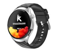 Knauermann PRO 4 ECG orologio sanitario con funzione telefonica - smartwatch in argento - impulso, pressione sanguigna, ossigeno nel sangue, HRV, analisi del sonno, per uomo e donna, cinturino in