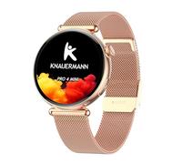 Knauermann PRO 4 MINI (2026) rotondo oro - ECG orologio sanitario pressione sanguigna, polso e ossigeno nel sangue, analisi del sonno, telefonia, IP67, oro milanese