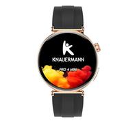 Knauermann PRO 4 MINI (2026) Rotondo Oro - ECG Orologio sanitario Pressione sanguigna, polso e ossigeno nel sangue, analisi del sonno, telefonia, IP67, silicone nero