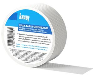 Knauf EASY-Tape - Nastro di copertura per fughe per stabilizzare e stuccare fughe - Strisce di rinforzo autoadesive per stuccare lastre di cartongesso o pannelli in fibra di gesso, 48 mm x 45 m