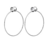 KnBoB Tunnel per orecchio in acciaio inox, 6 - 20 mm (1 paio) - Double Flared Plug con orecchini a cerchio ritorti, oro rosa e argento - Espansore per orecchio, da donna, gioielli, 10 mm, Acciaio