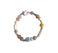 KNDSSMY Bracciale Elastico con Perline in Pietra Naturale Alla Moda per Uomo, Regolabile, Fatto a Mano, in Sodalite Blu Scuro, con Perline da 8mm, Braccialetto Alla Moda per Feste, Rosa