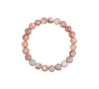 KNDSSMY Bracciale Elastico Unisex In Pietra Naturale Fatto a Mano, Braccialetto Regolabile con Perline Rosse Picasso da 8mm, Braccialetto Estivo Alla Moda, Regalo di Coppia per L'Amante, 8mm