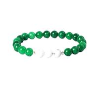 KNDSSMY Bracciale Unisex con Perline in Pietra Naturale Fatto a Mano, Regolabile, Elastico, in Agata Verde e Howlite Bianca, Perline da 8mm, Regalo per Amante e Amici, 8mm