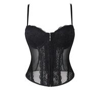 KNDSSMY Top Corsetto In Pizzoper Donna - Canotta Senza Maniche Basica con Spalline Sottili Regolabili - Canotta da Sera Sexy con Schiena Scoperta, Nera Xs