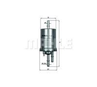 MAHLE Filtro carburante KL156/3 | Compatibile con: AUDI A3, A3 Cabriolet, A3 Sportback, TT, TT Roadster, SEAT ALTEA, ALTEA XL, CORDOBA, IBIZA III, IBIZA IV