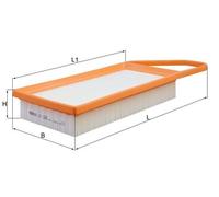 KNECHT LX 1282 Filtro aria per CITROËN,FORD,MAZDA,PEUGEOT,TOYOTA