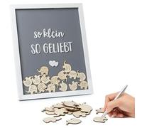 KNECKES®️ desidera cornice come libro degli ospiti e grande memoria | decorazione della festa del bambino per ragazze e ragazzi | la decorazione della doccia del bambino di un tipo diverso