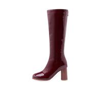 Knee High for Women Round Toe Platform Platform con Cerniera con Cerniera da Donna Abito Stivali Alti