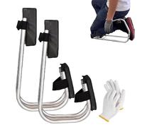 Kneeling Device for Brick Layers, Kneeling Device for Gardening, Wearable and Portable Design, Comfort Wearable Knee Seat with Thickened Sponge for Gardening, Bricklaying & Farm Work (2Pcs-Black)