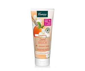 Kneipp Crema doccia vellutata - formula per la cura delle piante con latte di albicocca e olio di marula - per una sensazione come crema - conserva il microbioma della pelle - senza microplastica -