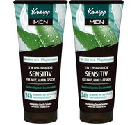 Kneipp MEN - Doccia 3 in 1 Sensitiv per pelle, capelli e viso, aloe vera biologica, 200 ml (Confezione da 2)