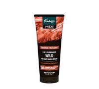 Kneipp MEN Gel doccia Wild 3 in 1, legno di sandalo e tè verde biologico, per pelle, capelli e viso, migliora la sensazione sulla pelle, 200 ml