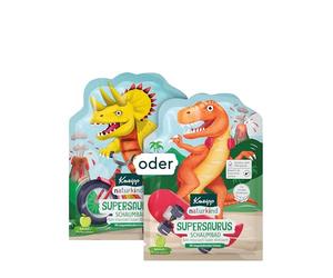 Kneipp Naturkind - Bagno di schiuma Supersaurus - Colora l'acqua verde e profuma di mela - Progettato con amore appositamente per i bambini - 40 ml
