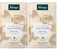 Kneipp Peeling crema-olio - scrub corpo con prezioso olio di argan e cristalli di zucchero fini, uso monouso, 40 ml (Confezione da 2)