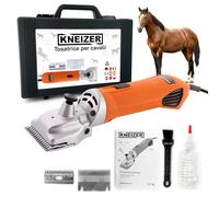 KNEIZER Tosatrice per Cavalli K-PRO 400 - Con Lame Intercambiabili - Silenziosa e a Bassa Vibrazione - Serenità per il Cavallo - Adatta a Tutti i Tipi di Pelo e Parti del Corpo - Senza Manutenzione