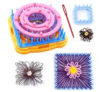 KNEWMART Telaio del Fiore Kit per Realizzare Fiori Diverse, Kit per Telaio per Maglieria Rotondo/Quadrato - con Ago (Telaio del Fiore)