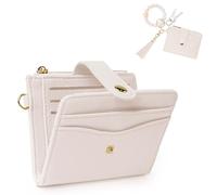 KNGITRYI Portafogli da donna, con portachiavi, porta carte RFID, con tasca portamonete e finestra per documenti d'identità, Beige, small size, Pieghevole