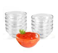 KNGNGK 10 Pezzi Mini Ciotole in Vetro 75 ml Ciotoline per Salse dal Diametro Ø7,5 cm Piccole Ciotole Rotonde per Dessert, Marmellata, Coppe Gelato