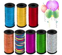 KNGNGK 8 Rotoli Nastro Riccio per Palloncini, Nastro Decorativo Colorato Glitter 100 Yard/Rotolo 90m - Larghezza 0,5 cm Nastro Regalo Colorato per Matrimonio/Compleanno/Fai da Te, 8 Colori