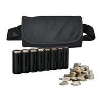 KNGNGK Porta Monete Euro Marsupio Porta Monete e Banconote, Borsa da Cameriere con Cambiamonete Chiusura Magnetica, Borsello da Camerire Scambiare Monete Euro e Banconote (Nero)