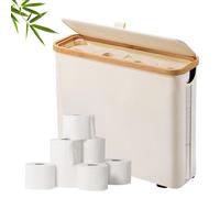 KNGNGK Portarotolo Carta Igienica 23L Scatola Porta Carta Igienica con Coperchio 45 x 15 x 35 cm, Porta Rotolo Carta da Terra in Tessuto Oxford e Bambù Cestino Porta Carta Igienica per 12 Rotoli Carta