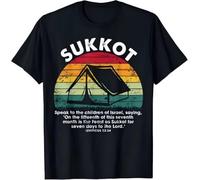 KNHBtuhv2 TH Funny Sukkot Day Jewish Holiday Costume Bible Verse T-Shirt Black L