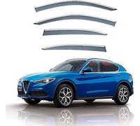 KNHCX Auto Pioggia Deflettori Deflettore Aria per Alfa Romeo Stelvio 2022 2024,Processo di Galvanica Deflettori per Vetri Laterali Parapioggia Antipioggia Antivento Forte Durevole Accessori per Auto