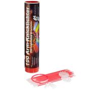 KnickLichter - 100 Bastoncini Fluerescenti Starlight - ROSSO FUOCO - Kit con 202 pezzi per creare forme diverse - Alta Qualità - Ultima Generazione - Produzione Propria