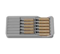 Knife Drawer Organizer - In Drawer Knifee Block, Knife Storage Insert With 11 Slots Non Slip Mat Quick Drain Knifee Holder For Kitchen Drawwer Chef Knnife Cutlery Storage Organizer