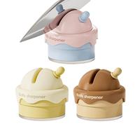 Knife Sharpening Stone Kit - Suction Cup Whetstone | Portable Ice Cream Shape Non-Slip | Sharpening Grinding Stone For Chef's Cutter Utility Cutter Scissors Shears Home Restaurant Camping Campings