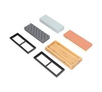 Knife Sharpening Stone Set, Dual Sided 400/1000 3000/8000 Whetstone Set con finitura in pietra con base in legno, tappetino antiscivolo, coltello tagliente, doppio lato 400/1000 30