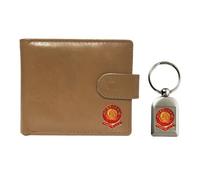 Knight Aberdeen - Portafoglio e portachiavi in pelle, colore: Beige, Beige