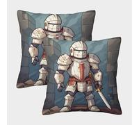 Knight Armor-Fantasy Medieval Style Federe Cuscini Per Divano Decorative Art Fodere Per Cuscini 2 Pezzi Quadrate Poliestere Per Divani Giardino 45x45cm
