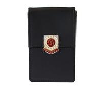Knight Arsenal - Porta biglietti da visita in pelle cromata, motivo calcio, colore:, Nero , Classico