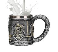 Knight Coffee Cup, tazza medievale di acciaio inossidabile | Bis Jug Coffee Cup Acciaio senza macchine da caffè, versatile tazza da 450 ml, design unico per brocca di birra o caffè o tazza da tè