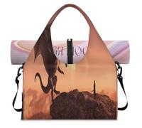 Knight Dragon Magical Sports Duffel Bag per donne e uomini Dragon Weekend Borsa da notte con scomparto per scarpe Borsa a tracolla Tote Bagaglio per Yoga Palestra Viaggi, Colore, L, Organizer per