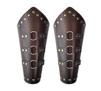 Knight Gauntlet Cuff - Armatura da bracciale medievale in pelle, braccio di battaglia a lungo stile | Halween Costume cosplay Accessorio storico Guerriero Display, abbigliamento da ruolo del festival