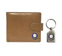 Knight Ipswich - Portafoglio e portachiavi in pelle, colore: Beige, Beige