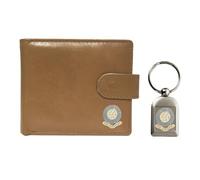 Knight Manchester Blues - Portafoglio e portachiavi in pelle, colore: Beige, Beige
