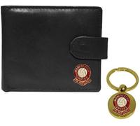 Knight Manchester Reds - Portafoglio e portachiavi in pelle, colore: Nero, Nero