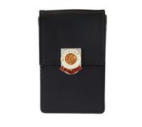 Knight Motherwell - Porta biglietti da visita in pelle cromata, motivo calcio, colore:, Nero , Classico