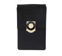 Knight Newcastle, porta biglietti da visita in pelle nera cromata, Nero , Classico